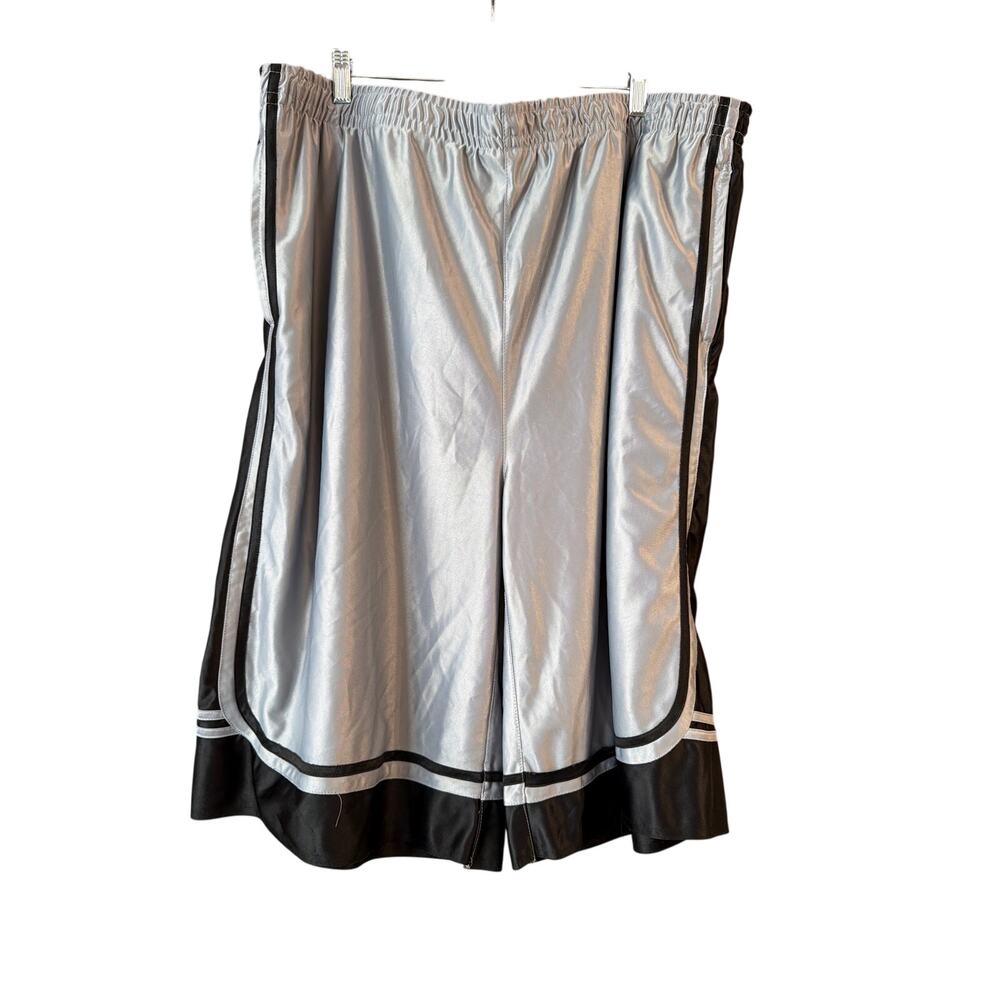 Choice Apparel Men's Silver & Black Drawstring Basketball Shorts Size 4XL